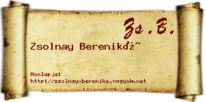 Zsolnay Bereniké névjegykártya